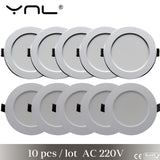 LED Downlight 7W 9W 12W 15W 18W Round Recessed Lamp AC 220V 10pcs Downlight Home Decor Bedroom Kitchen Indoor Spot Lighting