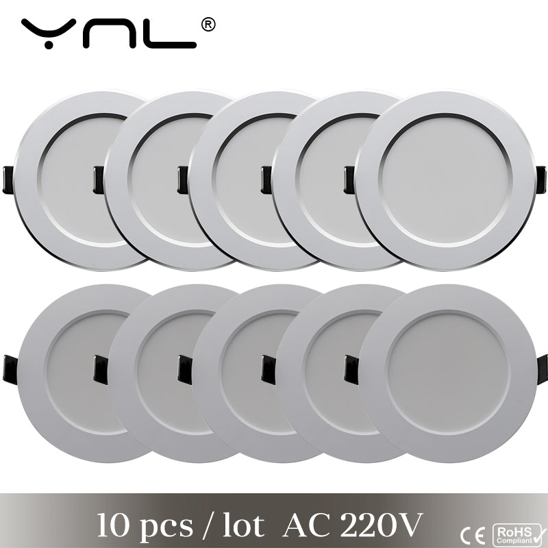 LED Downlight 7W 9W 12W 15W 18W Round Recessed Lamp AC 220V 10pcs Downlight Home Decor Bedroom Kitchen Indoor Spot Lighting