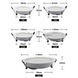 LED Downlight 7W 9W 12W 15W 18W Round Recessed Lamp AC 220V 10pcs Downlight Home Decor Bedroom Kitchen Indoor Spot Lighting