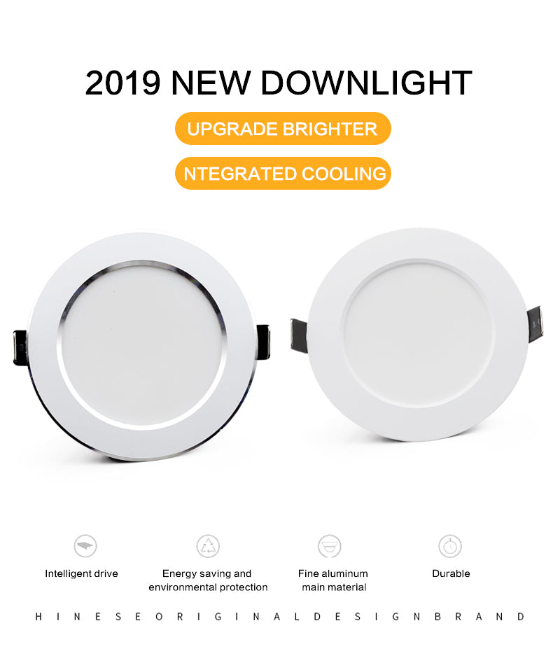 LED Downlight 7W 9W 12W 15W 18W Round Recessed Lamp AC 220V 10pcs Downlight Home Decor Bedroom Kitchen Indoor Spot Lighting