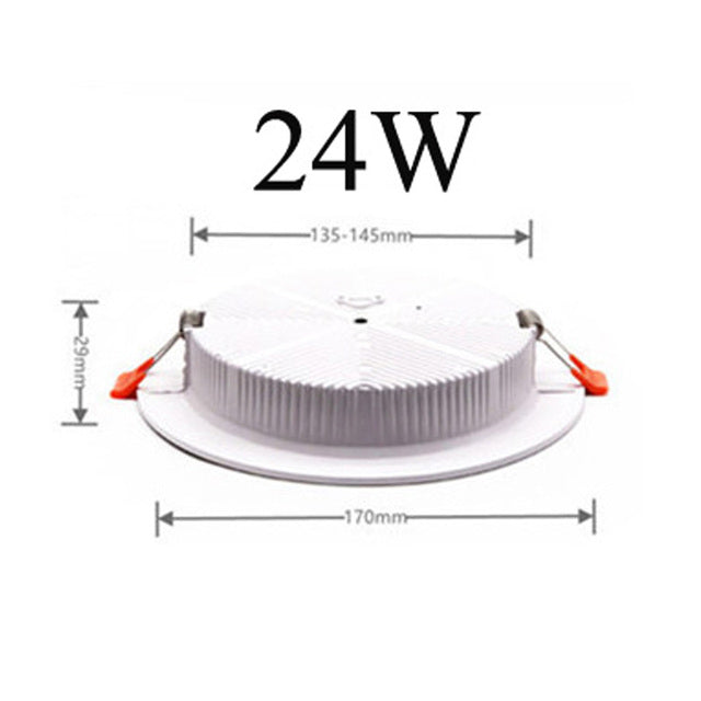 LED Recessed Dimmable Ultra-thin LED Downlight 18W 24W 110V-240V 5730 Ceiling Lamp 12W warm white For store supermarket lighting