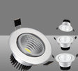 Silver Round Dimmable Recessed LED COB Downlight 3W/5W/7W/12W/15W Recessed LED Ceiling Spot Light 3000K 4000K 6000K AC90-265V
