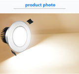 Silver Round Dimmable Recessed LED COB Downlight 3W/5W/7W/12W/15W Recessed LED Ceiling Spot Light 3000K 4000K 6000K AC90-265V