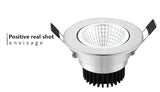 Silver Round Dimmable Recessed LED COB Downlight 3W/5W/7W/12W/15W Recessed LED Ceiling Spot Light 3000K 4000K 6000K AC90-265V