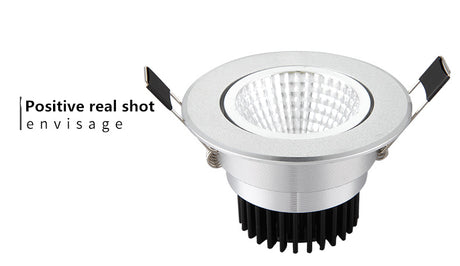 Silver Round Dimmable Recessed LED COB Downlight 3W/5W/7W/12W/15W Recessed LED Ceiling Spot Light 3000K 4000K 6000K AC90-265V