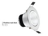Silver Round Dimmable Recessed LED COB Downlight 3W/5W/7W/12W/15W Recessed LED Ceiling Spot Light 3000K 4000K 6000K AC90-265V