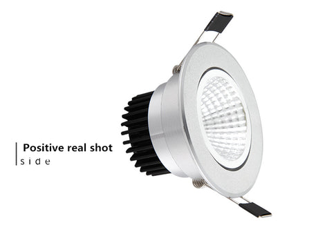 Silver Round Dimmable Recessed LED COB Downlight 3W/5W/7W/12W/15W Recessed LED Ceiling Spot Light 3000K 4000K 6000K AC90-265V