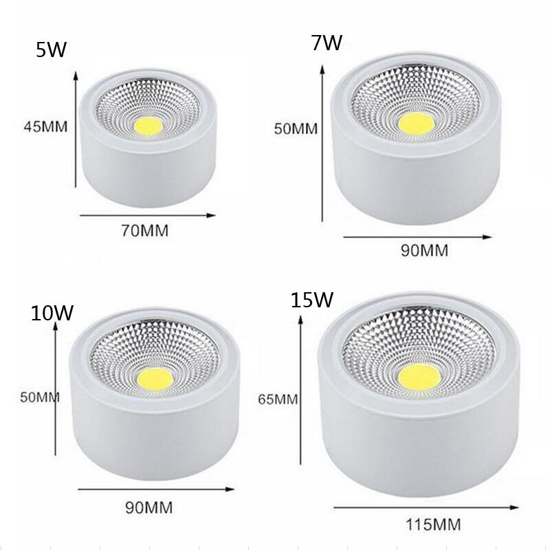 Surface Mounted COB LED Downlights Dimmable 5W 7W 10W 15W LED Ceiling Lamp AC85-265V Living Room Kitchen Aisle balcony Lighting