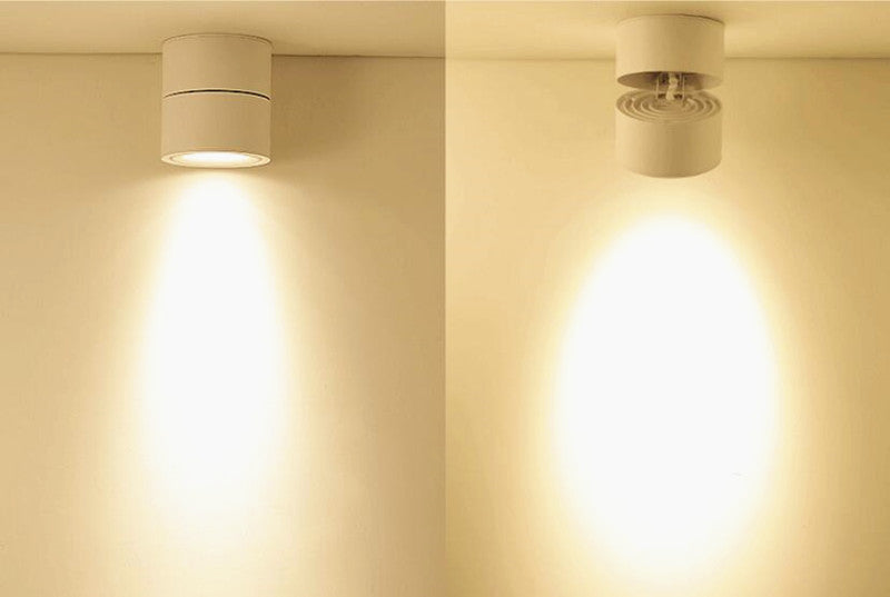 Dimmable COB LED Downlights Surface Mounted LED Ceiling Lamps 7W/10W/15W Foldable And 360° Rotatable Background Spot lights