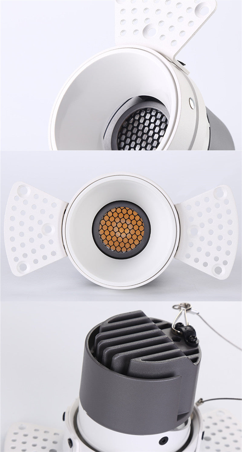Honeycomb Nest Anti Glare Lens COB Recessed Downlight 15W Dimmable 110V 220V Round LED Ceiling Spot Light 24° Pic Background