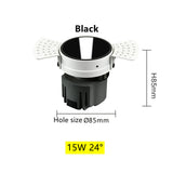 Honeycomb Nest Anti Glare Lens COB Recessed Downlight 15W Dimmable 110V 220V Round LED Ceiling Spot Light 24° Pic Background