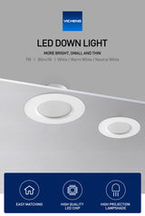 LED Downlight Recessed Round LED Ceiling Lamp 7W High Brightness 5PCS Warm White Cold White Day White AC220-240V No Need Driver