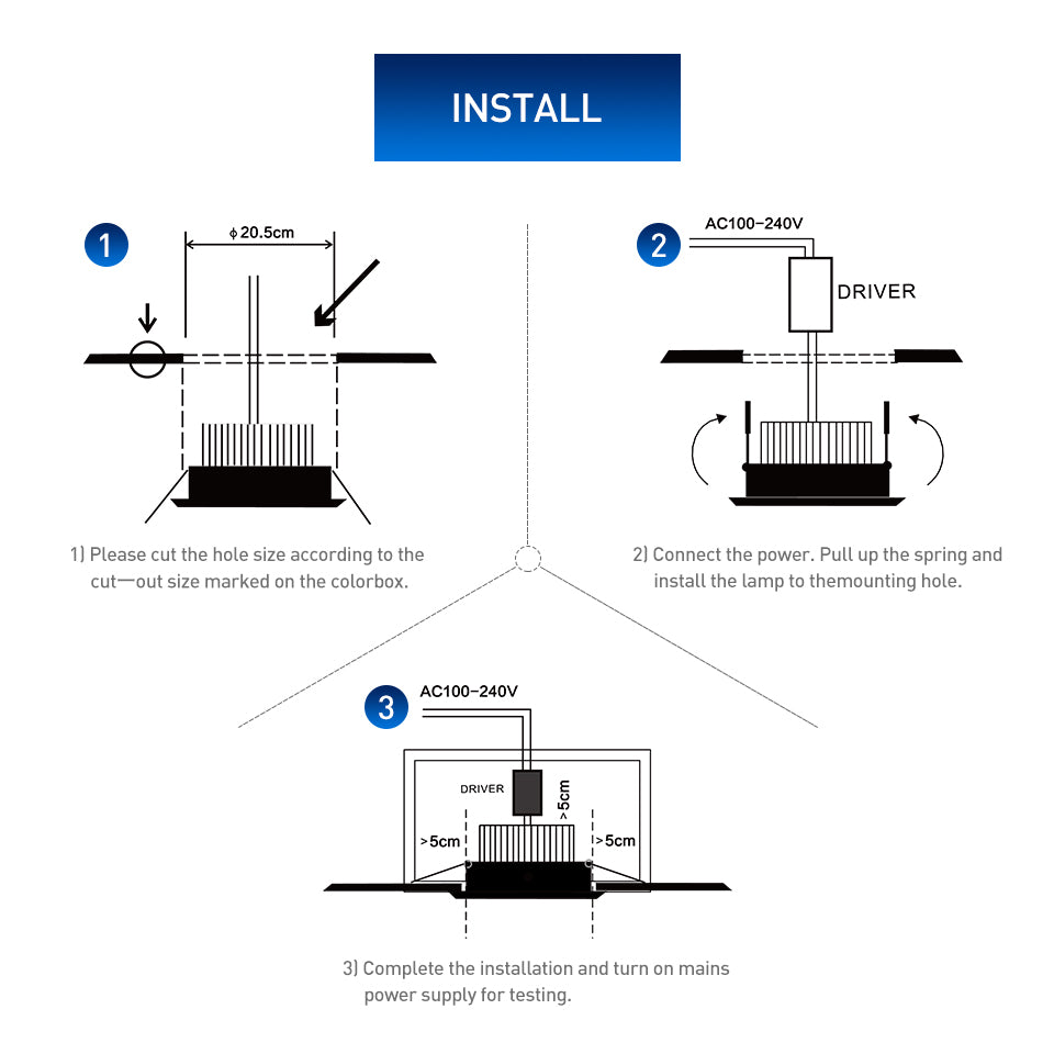 LED Downlight Recessed Round Aluminum LED Ceiling Lamp High Brightness 7W 10W 15W 20W 30W 36W Spotlight Warm Cold White 220-240V