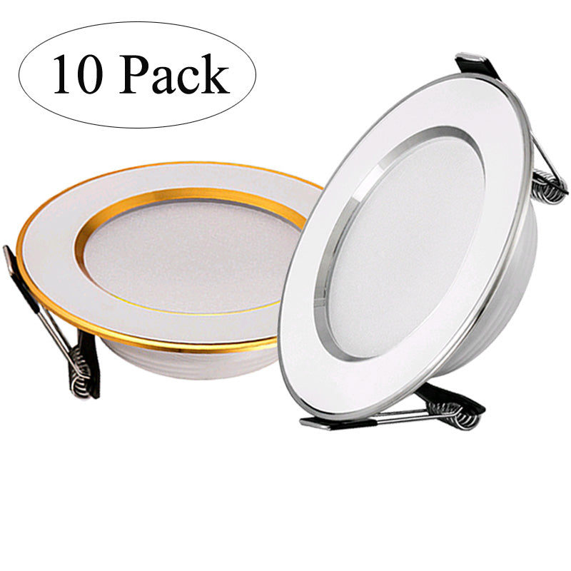 LED Downlight Round LED SMD Chip 3w 5w 7w 9w 12w 15w AC220 230V Recessed 10Pack LED Lamp Spot Light indoor light LED Bulb