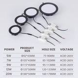 Integrated Die-casting LED Down Light LED Downlight AC85-265V 5w/7w/9w/12w/20w Spot Lightings Ceiling Panel Downlights Indoor