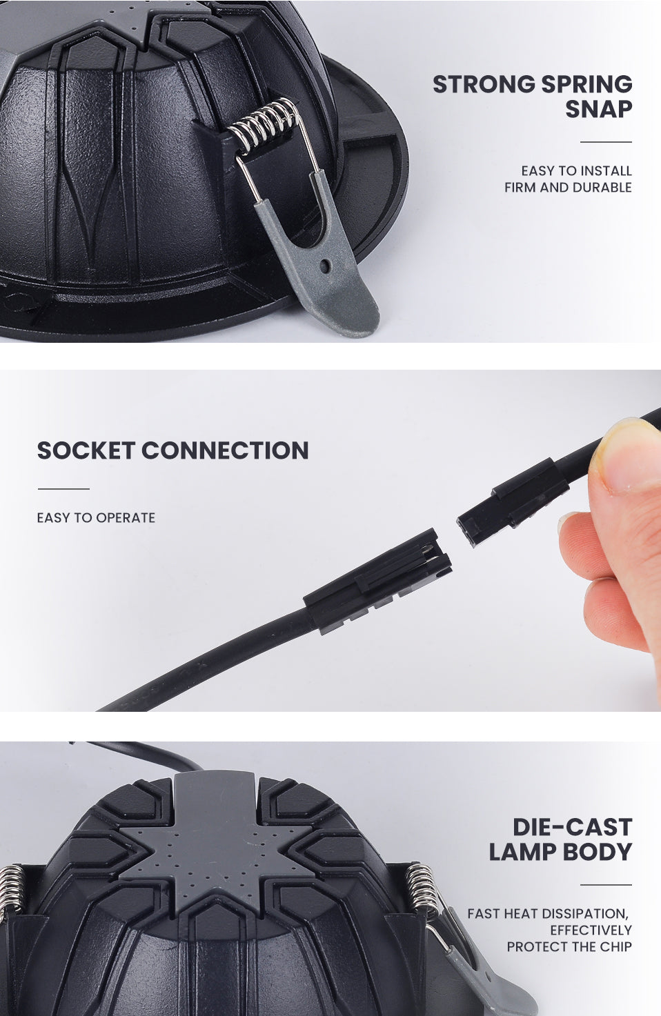 Integrated Die-casting LED Down Light LED Downlight AC85-265V 5w/7w/9w/12w/20w Spot Lightings Ceiling Panel Downlights Indoor