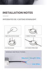 Integrated Die-casting LED Down Light LED Downlight AC85-265V 5w/7w/9w/12w/20w Spot Lightings Ceiling Panel Downlights Indoor