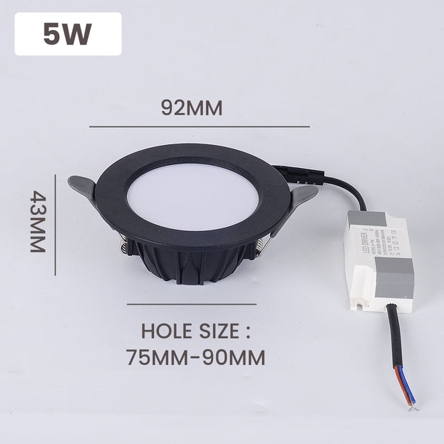 Integrated Die-casting LED Down Light LED Downlight AC85-265V 5w/7w/9w/12w/20w Spot Lightings Ceiling Panel Downlights Indoor