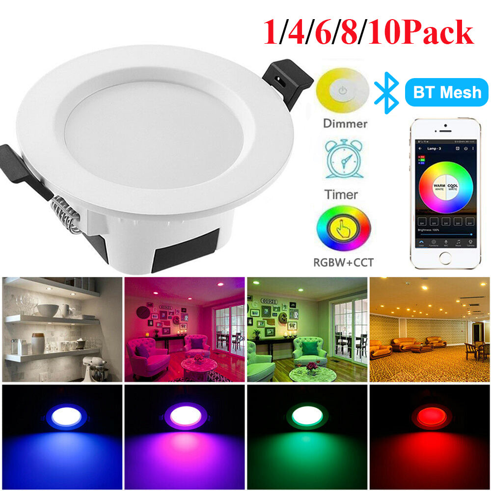 Smart Bluetooth-compatible APP LED Downlight RGB/WW/CW Ceiling Round Lamp 5W 9W 16 Color Changing Spot Light Indoor Lighting