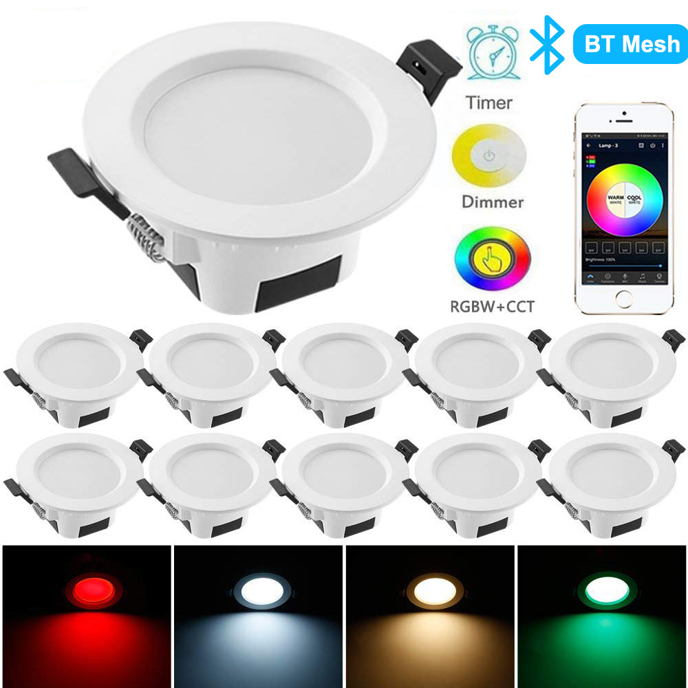 Smart Bluetooth-compatible APP LED Downlight RGB/WW/CW Ceiling Round Lamp 5W 9W 16 Color Changing Spot Light Indoor Lighting
