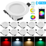 Smart Bluetooth-compatible APP LED Downlight RGB/WW/CW Ceiling Round Lamp 5W 9W 16 Color Changing Spot Light Indoor Lighting
