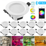 Smart Bluetooth-compatible APP LED Downlight RGB/WW/CW Ceiling Round Lamp 5W 9W 16 Color Changing Spot Light Indoor Lighting