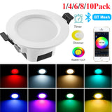 Smart Bluetooth-compatible APP LED Downlight RGB/WW/CW Ceiling Round Lamp 5W 9W 16 Color Changing Spot Light Indoor Lighting
