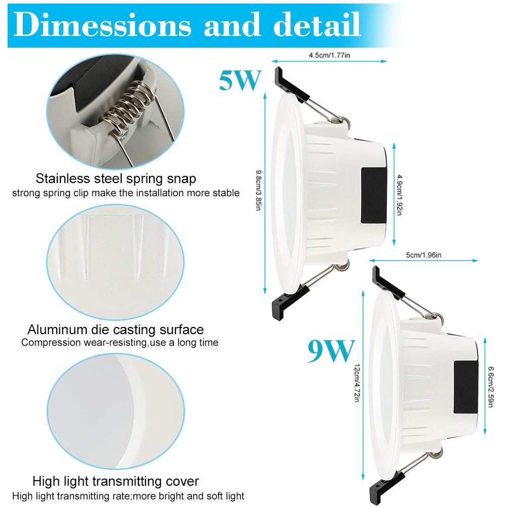 Smart Bluetooth-compatible APP LED Downlight RGB/WW/CW Ceiling Round Lamp 5W 9W 16 Color Changing Spot Light Indoor Lighting