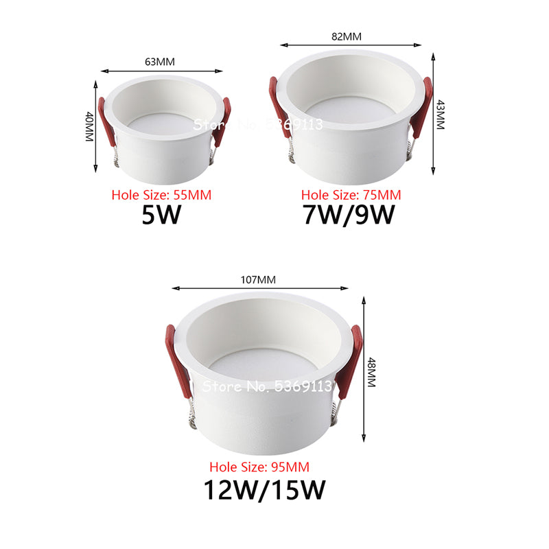 Anti-corrosion Dimmable LED Downlight Anti-Glare Led Ceiling Lamp LED Spot Lighting Bedroom Kitchen Led Recessed Downlight