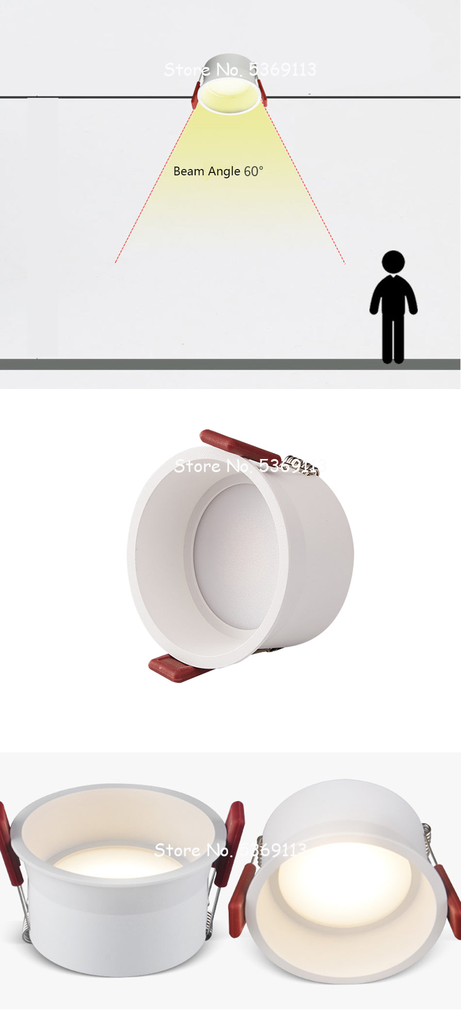 Anti-corrosion Dimmable LED Downlight Anti-Glare Led Ceiling Lamp LED Spot Lighting Bedroom Kitchen Led Recessed Downlight