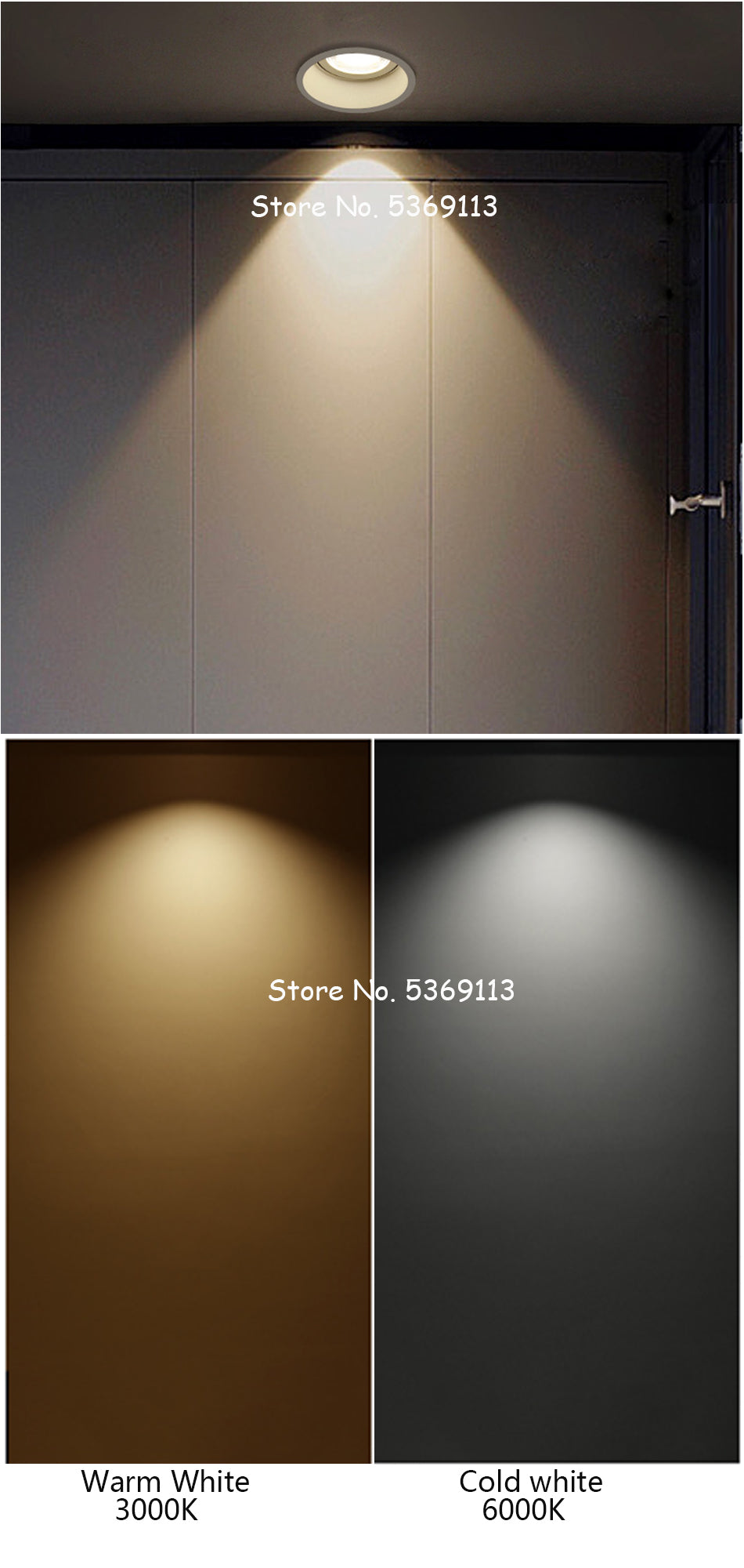 Anti-corrosion Dimmable LED Downlight Anti-Glare Led Ceiling Lamp LED Spot Lighting Bedroom Kitchen Led Recessed Downlight