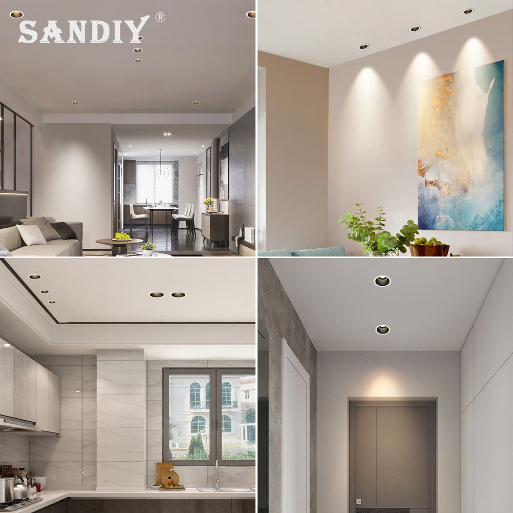 Recessed Ceiling Downlight 7W /12W Flush Mount Spotlight Rotatable Angle LED Spotlight for Foyer Kitchen Bedroom Home Lightings