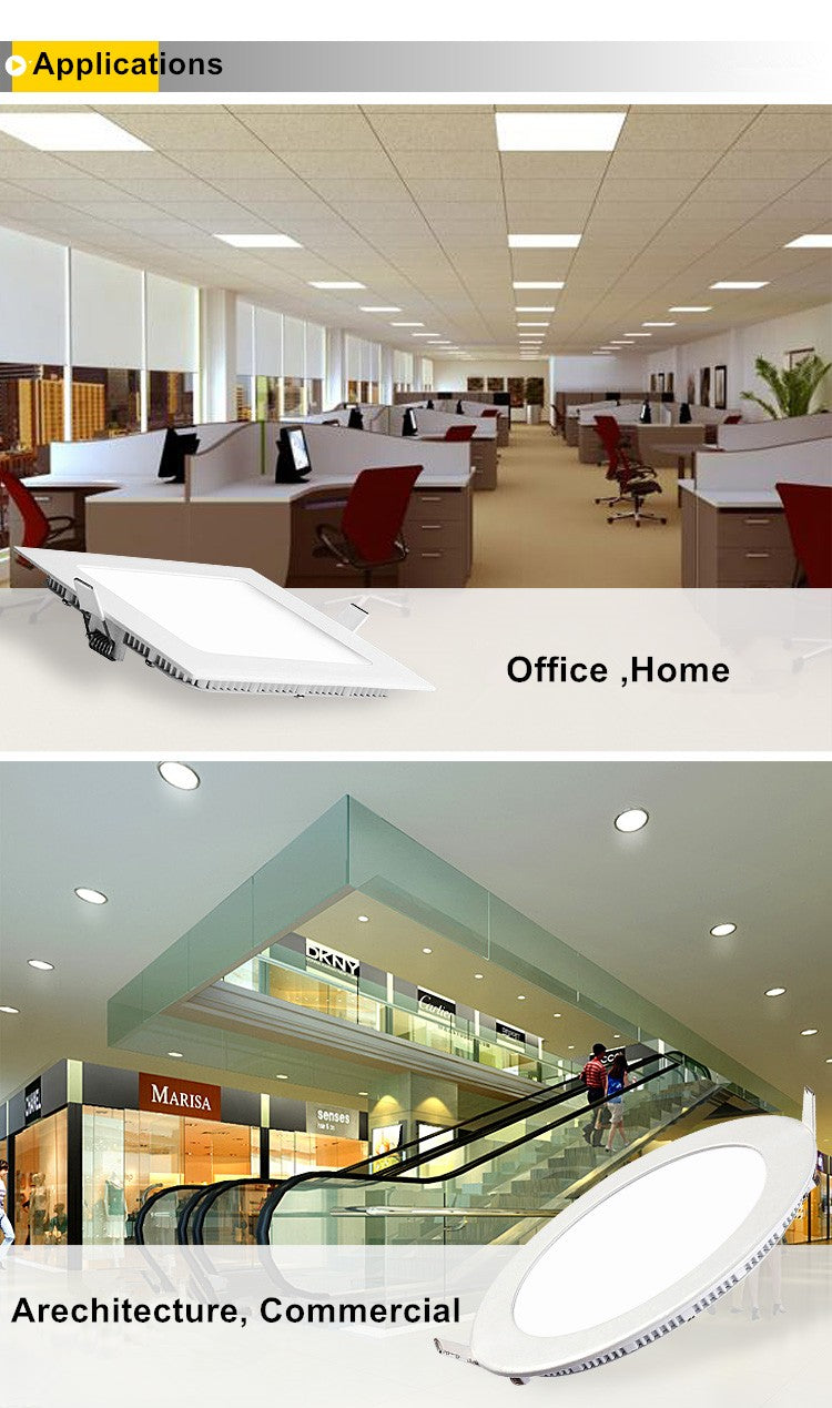 Dimmable LED Panel Light Ultra Thin 2pcs 30W Ceiling Recessed Downlight Round LED Spot Light AC85-265V