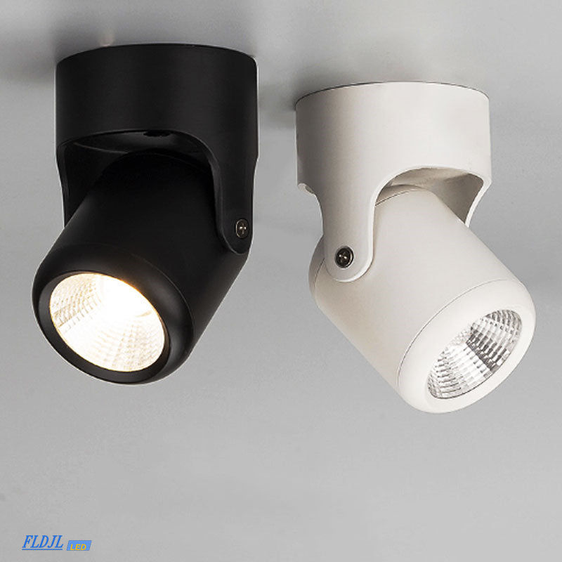 Dimmable rotating LED downlight surface mounted adjustment COB ac85-265V 5W7W10W12W15W LED ceiling spotlight