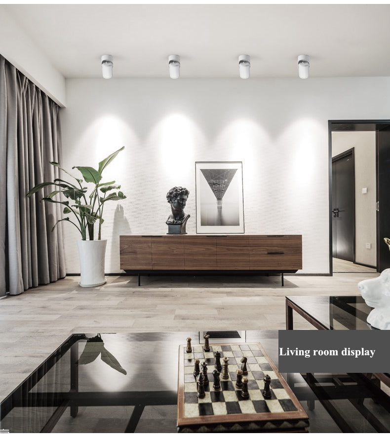 Dimmable rotating LED downlight surface mounted adjustment COB ac85-265V 5W7W10W12W15W LED ceiling spotlight