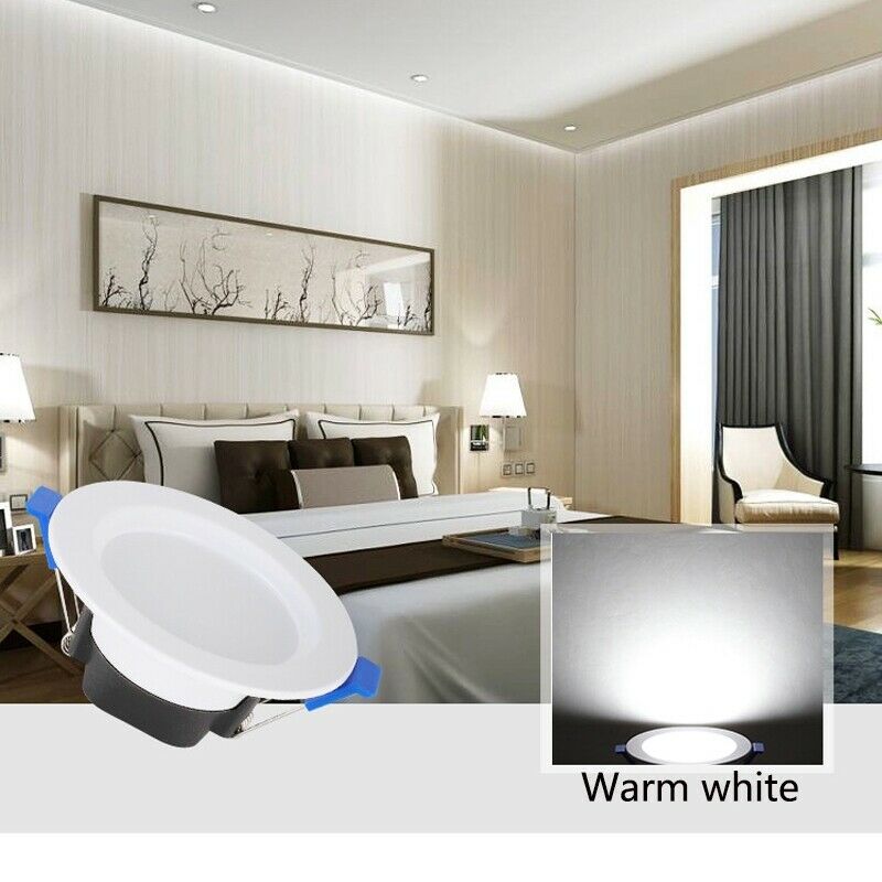 20 Pack 220V 7W 3 Color Dimmable Round Led Recessed Ceiling Panel Light Led Down Light Downlight Fixture Lamp Ceiling Lamp