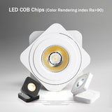 DBF Foldable LED Surface Mounted Downlight 5W 7W 10W Ultra-thin Square 360 Degree Rotatable 3000K/4000K/6000K Ceiling Spot Light