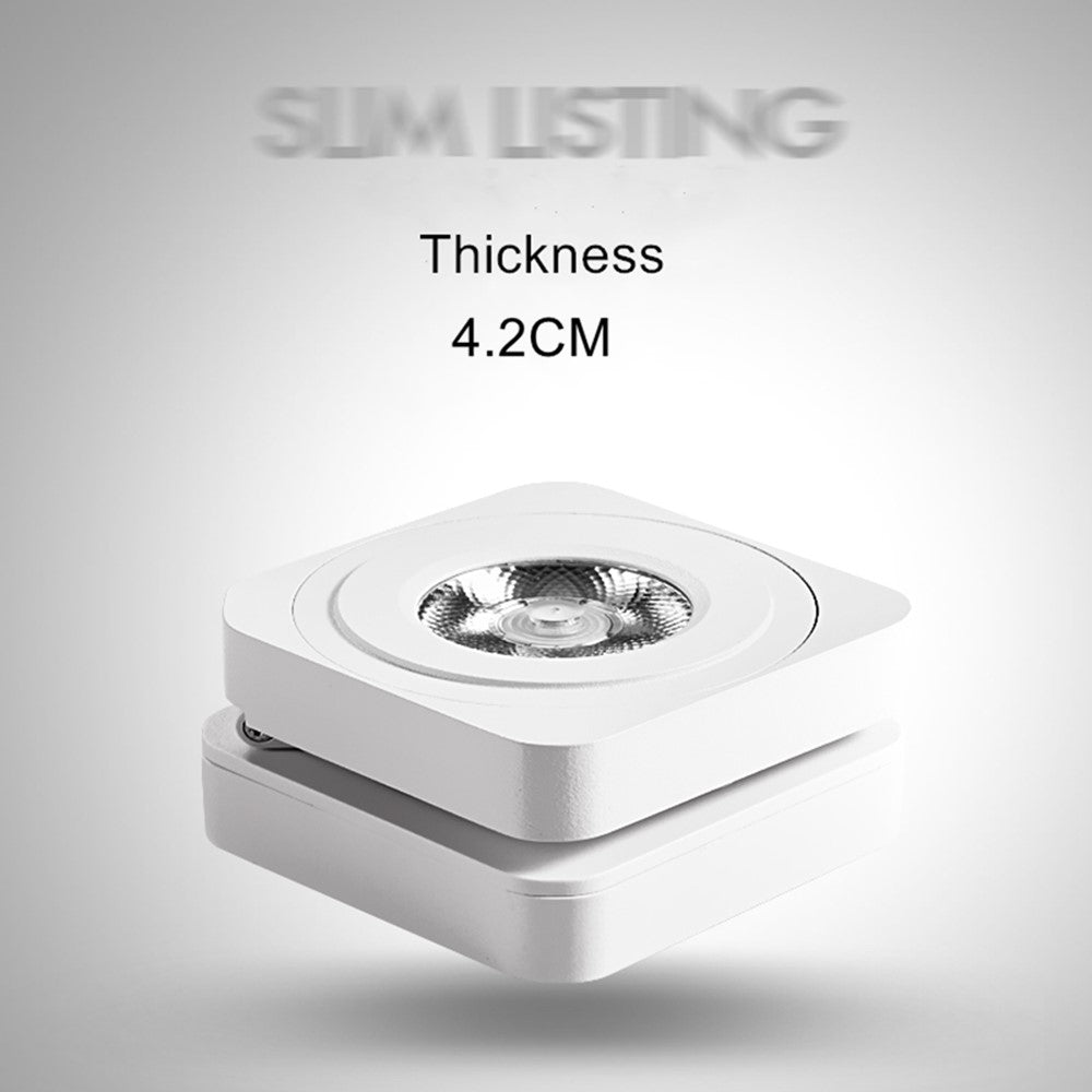DBF Foldable LED Surface Mounted Downlight 5W 7W 10W Ultra-thin Square 360 Degree Rotatable 3000K/4000K/6000K Ceiling Spot Light