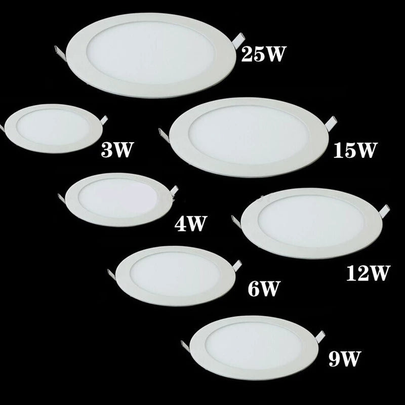 Ultra Thin LED Panel Downlight 3W 4W 6W 9W 12W 15W 25W Round LED Ceiling Recessed Light AC85-265V LED Panel dimmable lamps