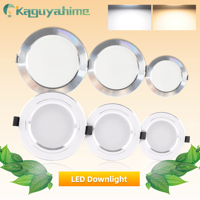 Kaguyahime LED Downlights 18W 15W 9W 5W 3W AC 220V 110V Ultra Thin Aluminum Spot Light For Living Room Down Light Ceiling lamp