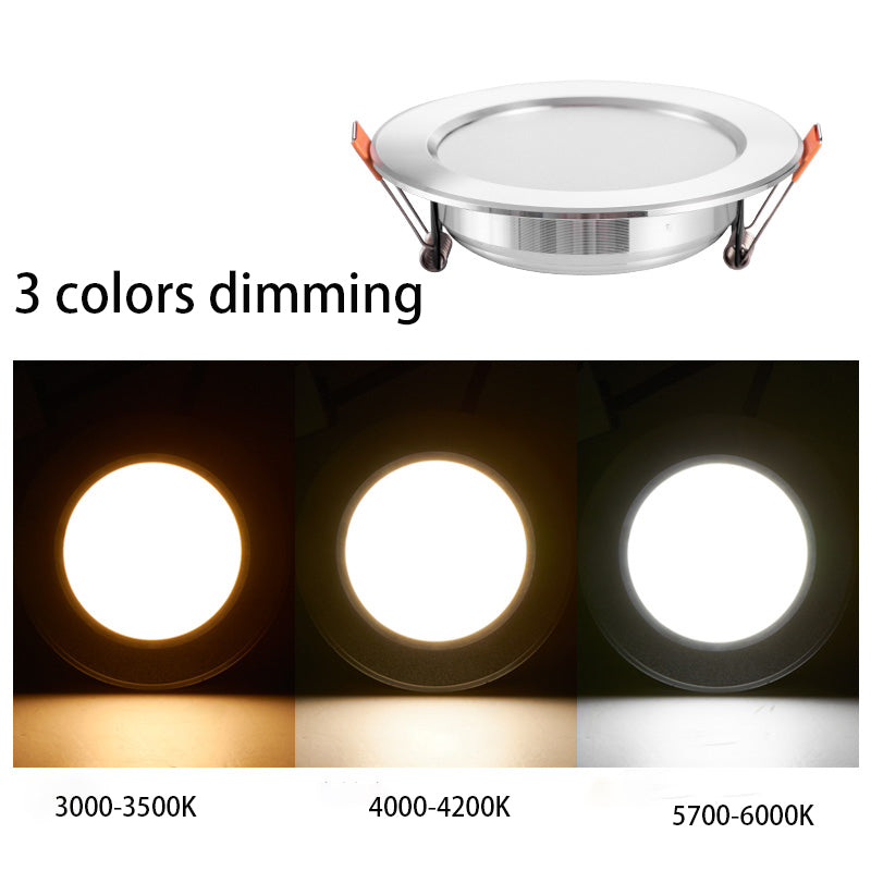 Saiyo LED Downlight 10pcs/lot Three Colors Dimming 5W 7W Recessed Gold White Silver Ceiling Lamp Aluminum Indoor Lighting