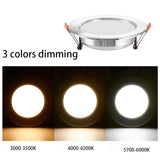 Saiyo LED Downlight 10pcs/lot Three Colors Dimming 5W 7W Recessed Gold White Silver Ceiling Lamp Aluminum Indoor Lighting