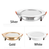 Saiyo LED Downlight 10pcs/lot Three Colors Dimming 5W 7W Recessed Gold White Silver Ceiling Lamp Aluminum Indoor Lighting