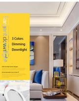 Saiyo LED Downlight 10pcs/lot Three Colors Dimming 5W 7W Recessed Gold White Silver Ceiling Lamp Aluminum Indoor Lighting