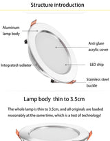 Saiyo LED Downlight 10pcs/lot Three Colors Dimming 5W 7W Recessed Gold White Silver Ceiling Lamp Aluminum Indoor Lighting