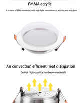 Saiyo LED Downlight 10pcs/lot Three Colors Dimming 5W 7W Recessed Gold White Silver Ceiling Lamp Aluminum Indoor Lighting