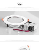 Saiyo LED Downlight 10pcs/lot Three Colors Dimming 5W 7W Recessed Gold White Silver Ceiling Lamp Aluminum Indoor Lighting