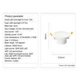 EWeLink WiFi Smart LED Downlight Dimming Round Spot Light 12W RGB Color Changing 2700K-6500K Warm Cool Light Alexa Google Home