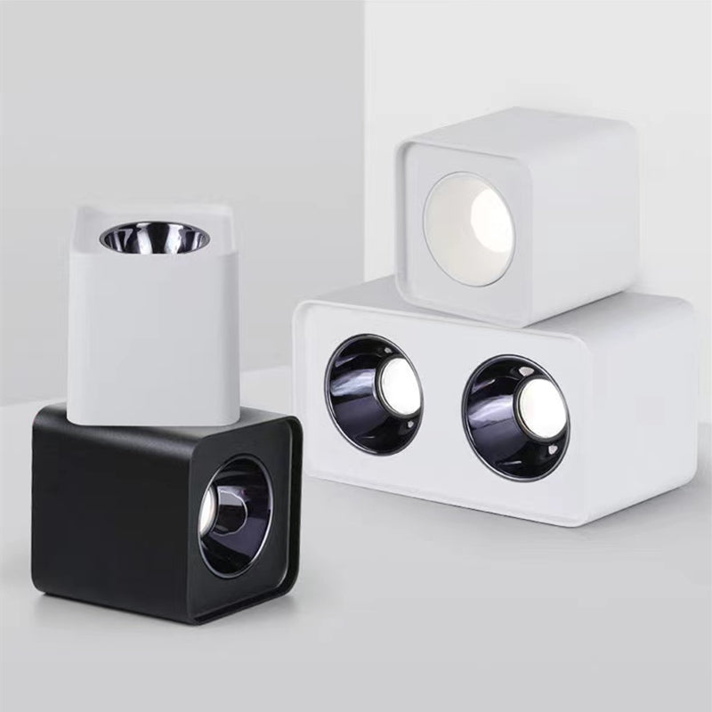 Ceiling Light 1/2/3/4 Head 12w Square Surface Mounted Downlight Anti-glare Living Room Bedroom Indoor Lighting Household Lamp