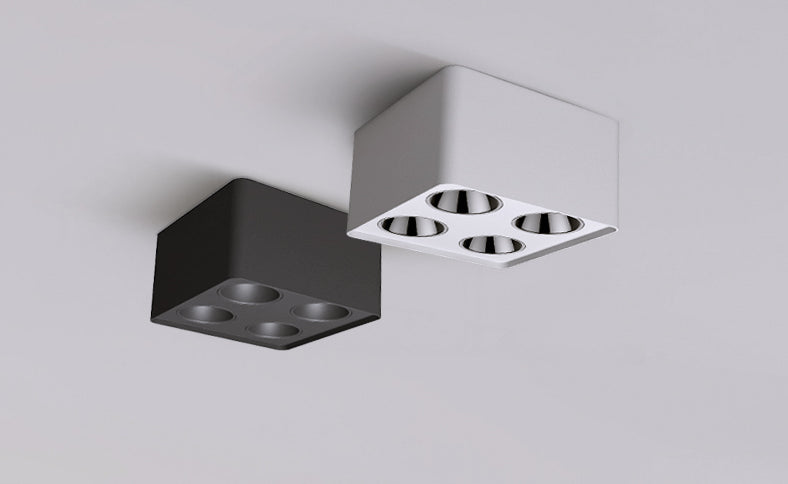 Ceiling Light 1/2/3/4 Head 12w Square Surface Mounted Downlight Anti-glare Living Room Bedroom Indoor Lighting Household Lamp